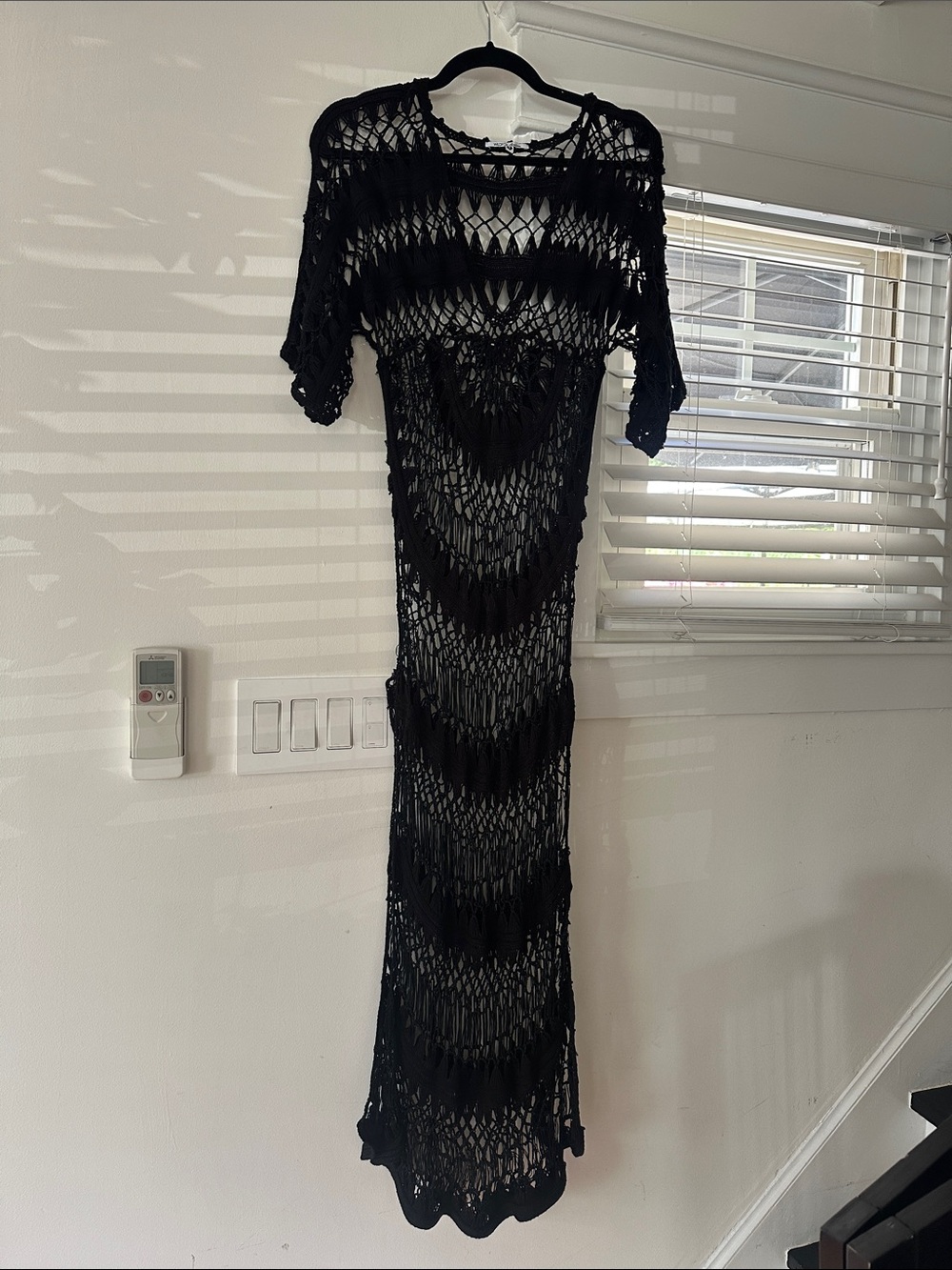 Wildfox Black Crochet Maxi Dress Swim Coverup - Never worn